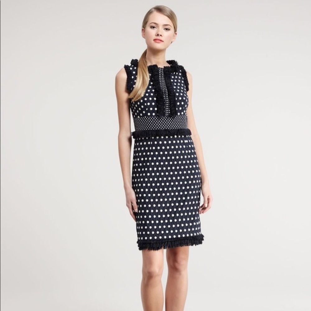 Tory Burch Polka Dot Dress with Fringe Size 4